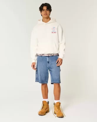 Średnio sprane, luźne szorty jeansowe Painter