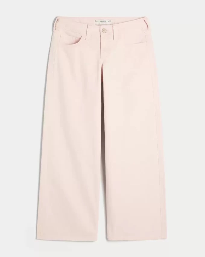 Różowe, bardzo luźne jeansy z niskim stanem Różowe, bardzo luźne jeansy z niskim stanem