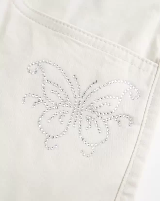 Spódniczka mini z niskim stanem i błyszczącym wzorem Butterfly Twill