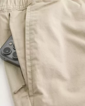 Spodenki z tkaniny twill za kolano, wciągane