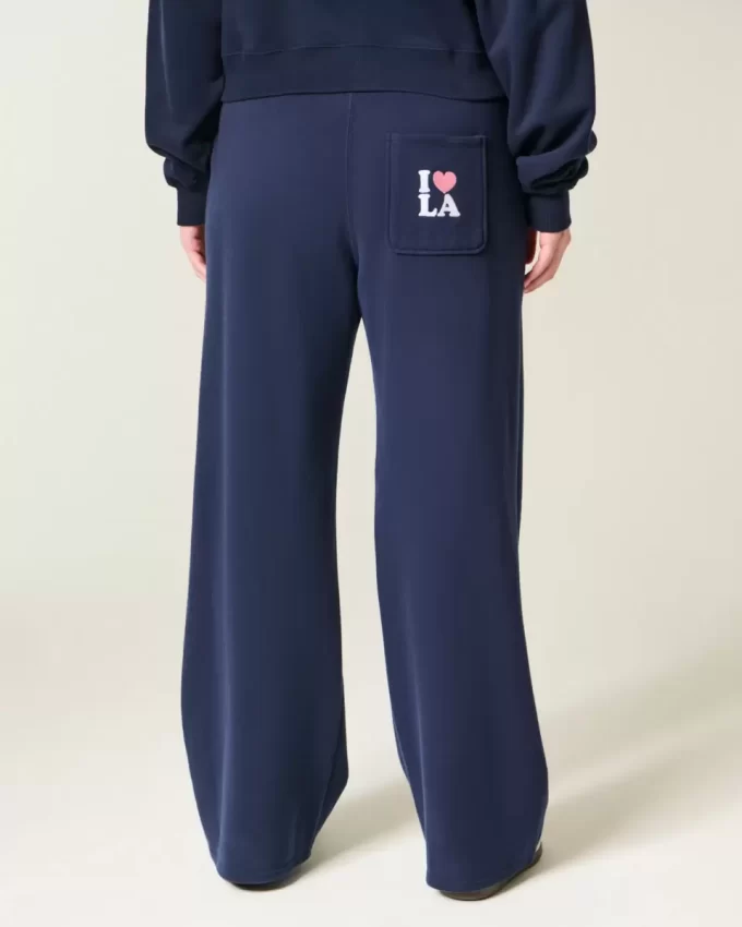 Spodnie dresowe LA Graphic z szerokimi nogawkami
