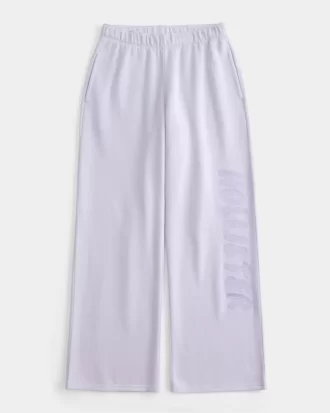 Spodnie dresowe z szerokimi nogawkami i logo