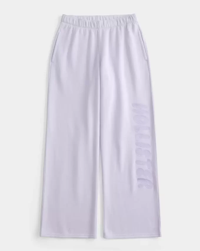 Spodnie dresowe z szerokimi nogawkami i logo Spodnie dresowe z szerokimi nogawkami i logo