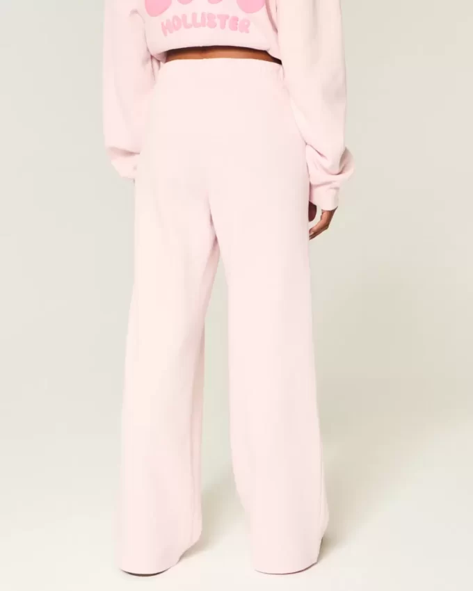 Spodnie dresowe z szerokimi nogawkami i logo