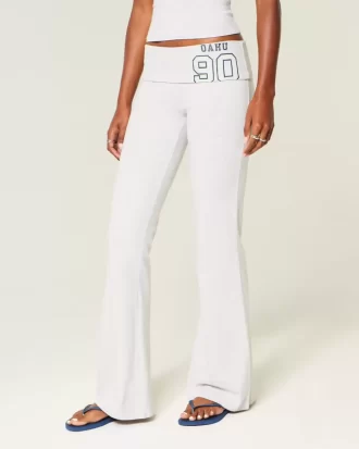 Spodnie dzwony z grafiką z numerem