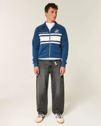 Sprane czarne dżinsy typu skater baggy