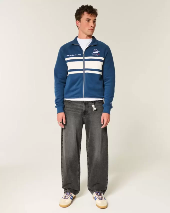 Sprane czarne dżinsy typu skater baggy