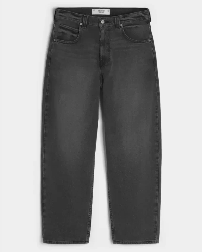 Sprane czarne dżinsy typu skater baggy