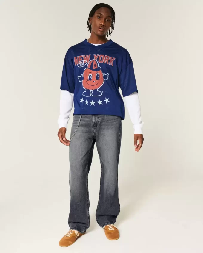 Sprane czarne, luźne jeansy