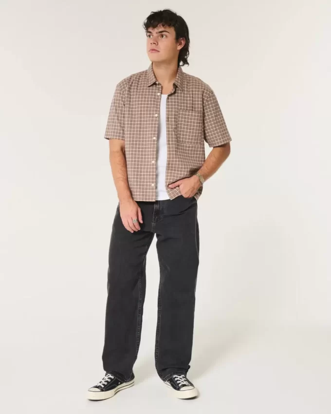 Sprane czarne, luźne jeansy