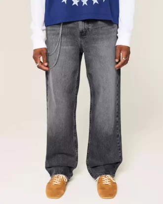 Sprane czarne, luźne jeansy