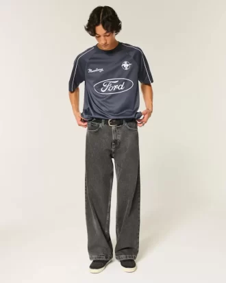 Sprane czarne super luźne jeansy