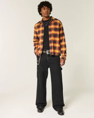 Sprane czarne superluźne jeansy malarskie