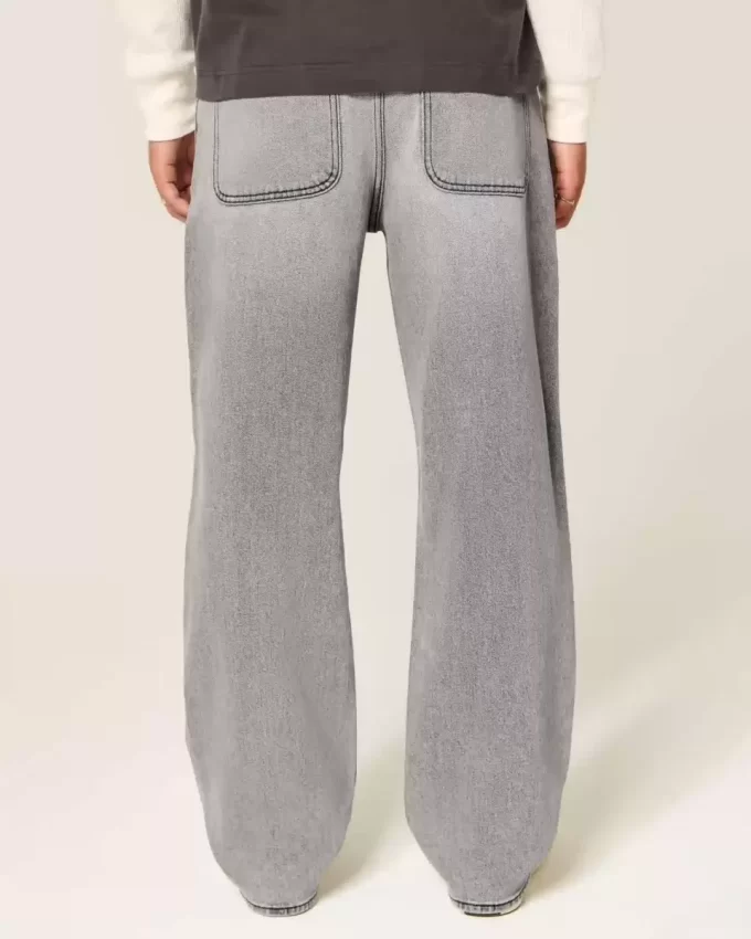 Sprane czarne zdobione, luźne jeansy