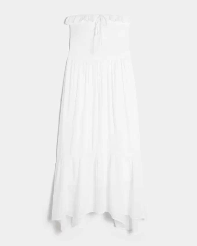 Sukienka maxi bez ramiączek z marszczeniami Sukienka maxi bez ramiączek z marszczeniami