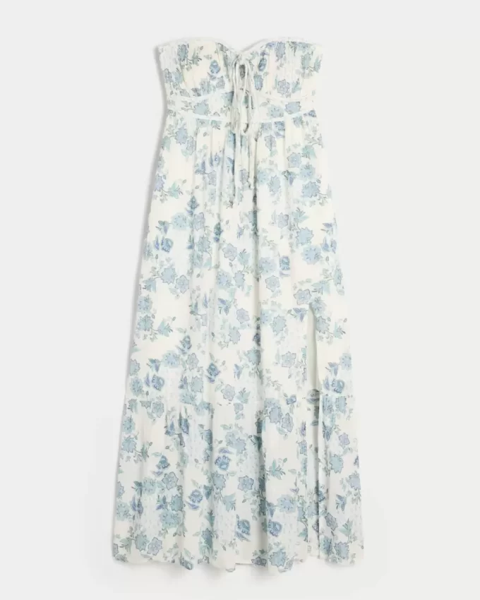 Sukienka maxi bez ramiączek z warkoczem Sukienka maxi bez ramiączek z warkoczem