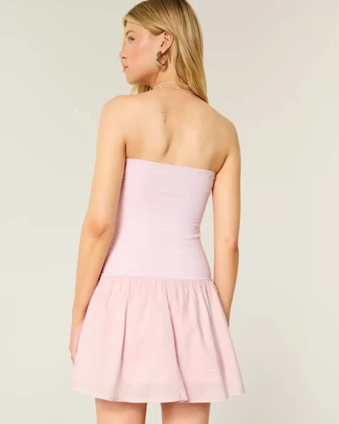 Sukienka mini z dzianiny bez ramiączek i obniżoną talią Sukienka mini z dzianiny bez ramiączek i obniżoną talią