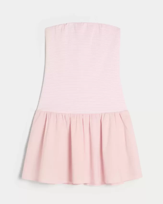 Sukienka mini z dzianiny bez ramiączek i obniżoną talią Sukienka mini z dzianiny bez ramiączek i obniżoną talią