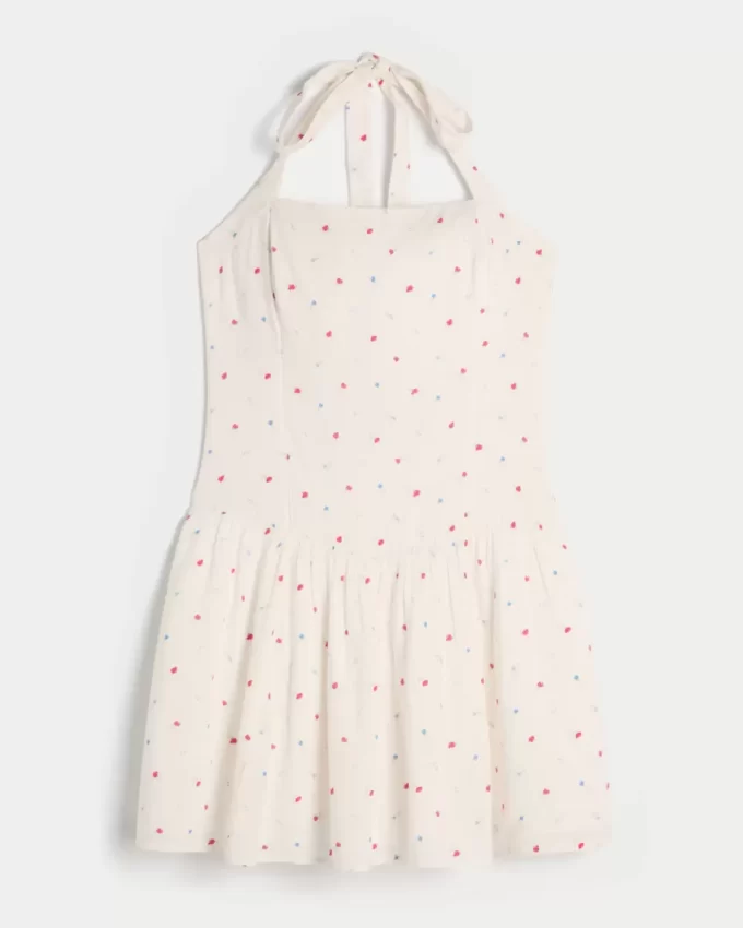 Sukienka mini z obniżoną talią i halterem Sukienka mini z obniżoną talią i halterem