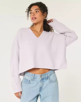 Sweter Hollister Comfy Cloud Boxy z wycięciem pod szyją