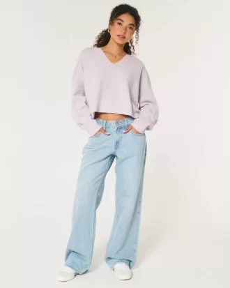 Sweter Hollister Comfy Cloud Boxy z wycięciem pod szyją