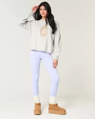 Sweter Hollister Comfy Cloud Bunny Graphic Crew