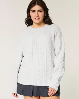 Sweter Hollister Comfy Cloud Cable-Knit Crew Sweter Hollister Comfy Cloud Cable-Knit Crew