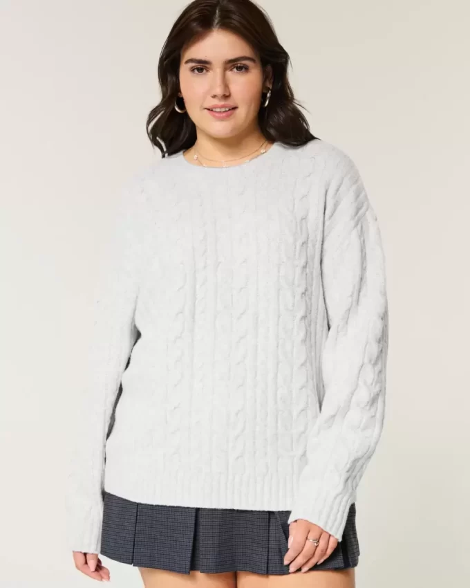 Sweter Hollister Comfy Cloud Cable-Knit Crew Sweter Hollister Comfy Cloud Cable-Knit Crew