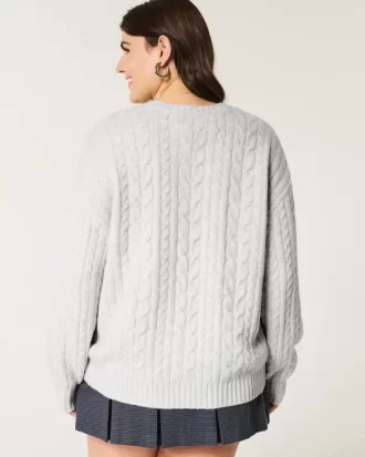 Sweter Hollister Comfy Cloud Cable-Knit Crew Sweter Hollister Comfy Cloud Cable-Knit Crew