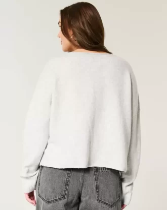 Sweter Hollister Comfy Cloud Graphic z wycięciem pod szyją