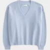 Sweter Hollister Comfy Cloud Oversized z dekoltem w serek