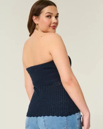 Sweter tuba w stylu szydełkowym