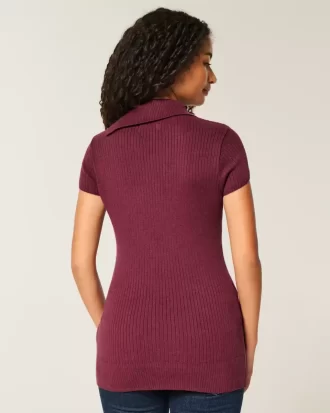 Sweter-tunika z krótkim rękawem