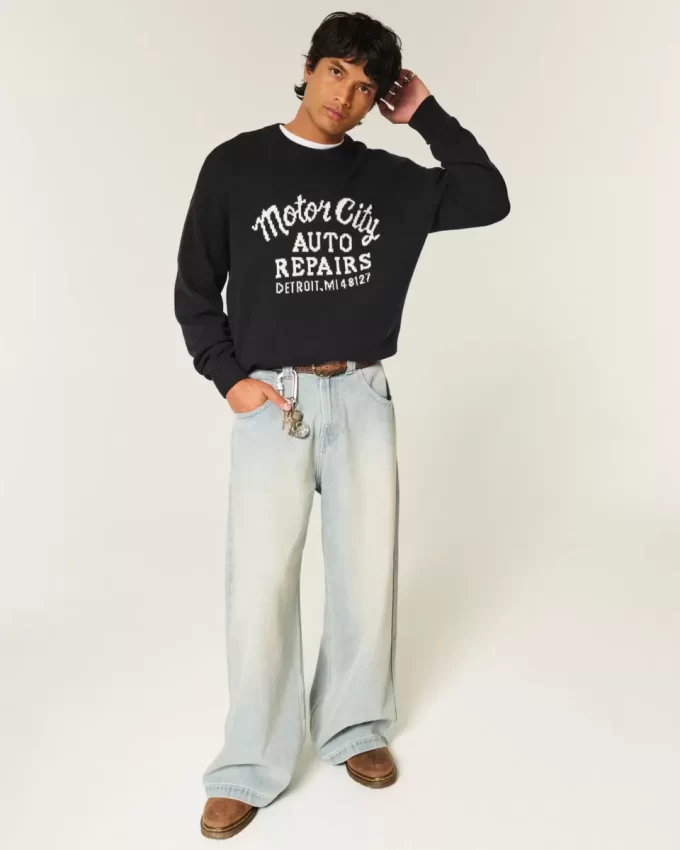 Sweter z grafiką Boxy Motor City Auto Repairs