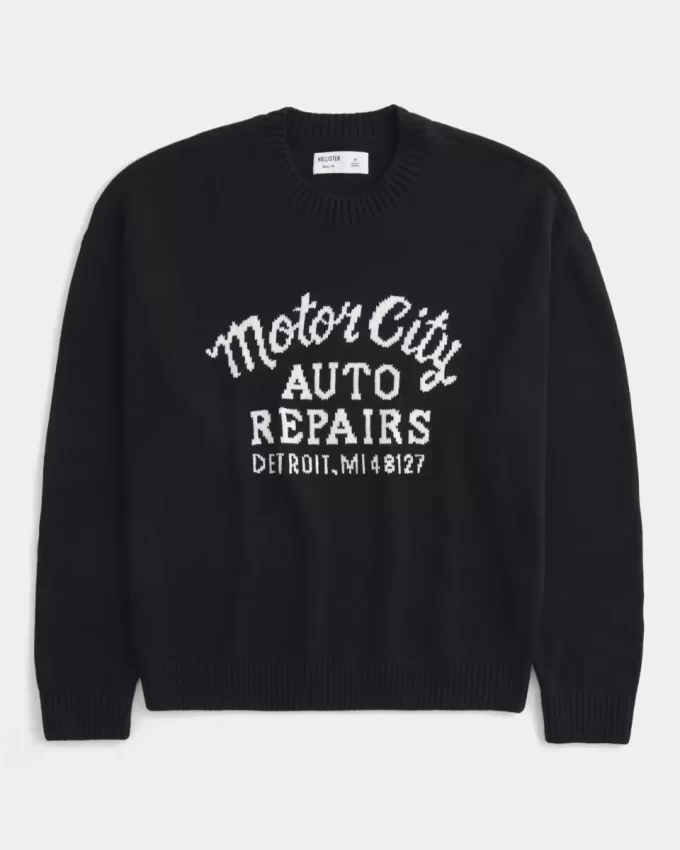 Sweter z grafiką Boxy Motor City Auto Repairs