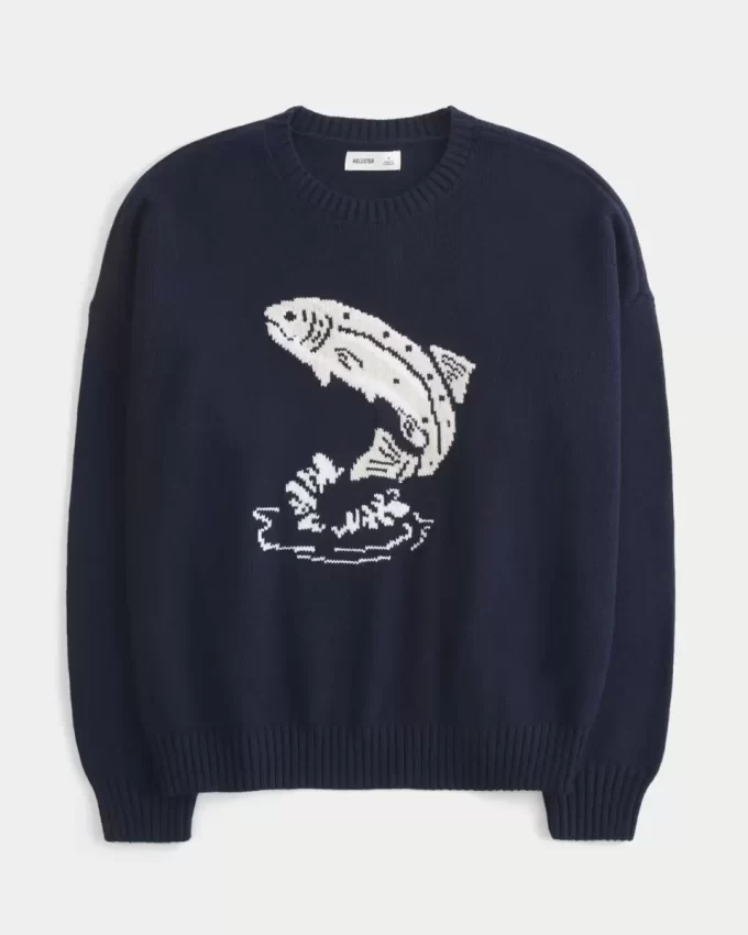Sweter z grafiką Easy Jumping Fish