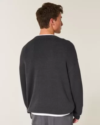 Sweter z okrągłym dekoltem i grafiką