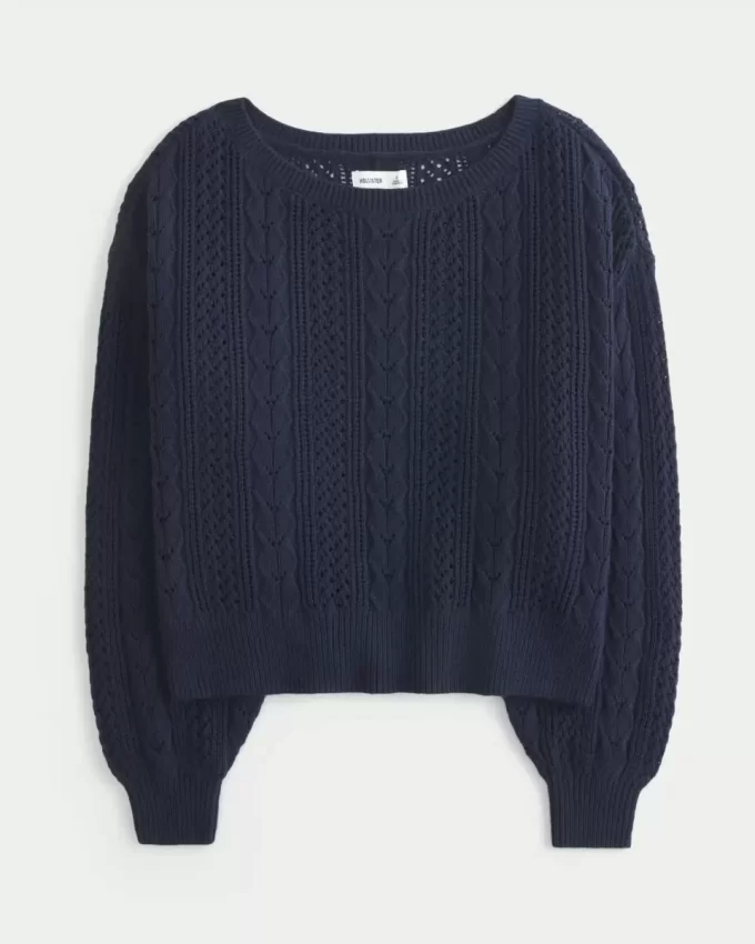 Sweter z warkoczowym splotem