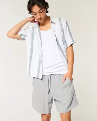 Szorty bawełniane z marszczeniami za kolano