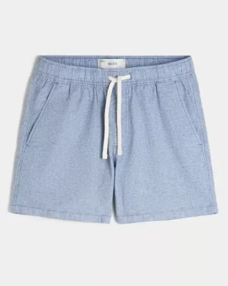 Szorty do połowy uda z mieszanki lnu