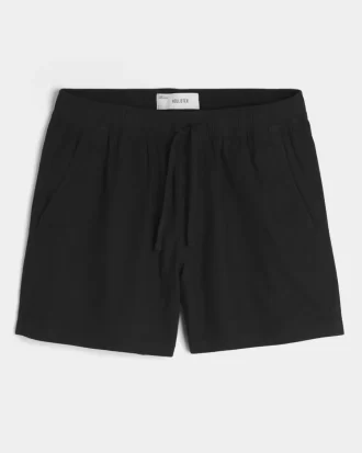 Szorty do połowy uda z mieszanki lnu