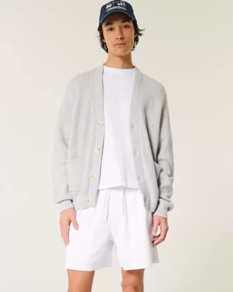 Szorty do połowy uda z mieszanki lnu, wciągane