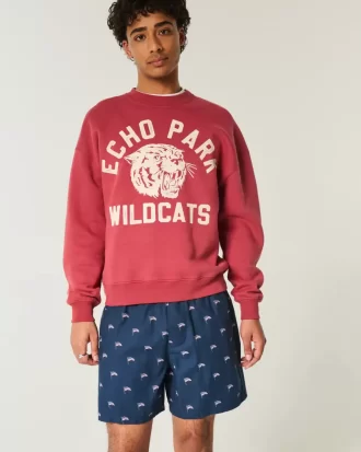 Szorty do połowy uda z wzorem amerykańskiej flagi, wciągane