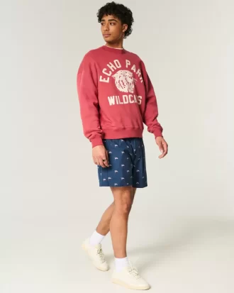 Szorty do połowy uda z wzorem amerykańskiej flagi, wciągane