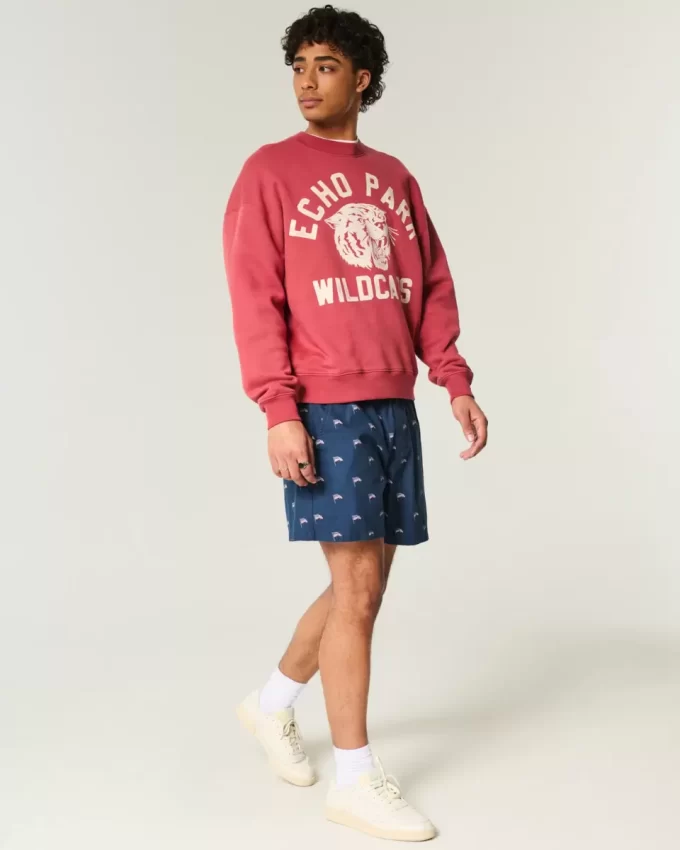 Szorty do połowy uda z wzorem amerykańskiej flagi, wciągane Szorty do połowy uda z wzorem amerykańskiej flagi, wciągane