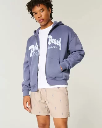 Szorty do połowy uda z wzorem homara, wciągane