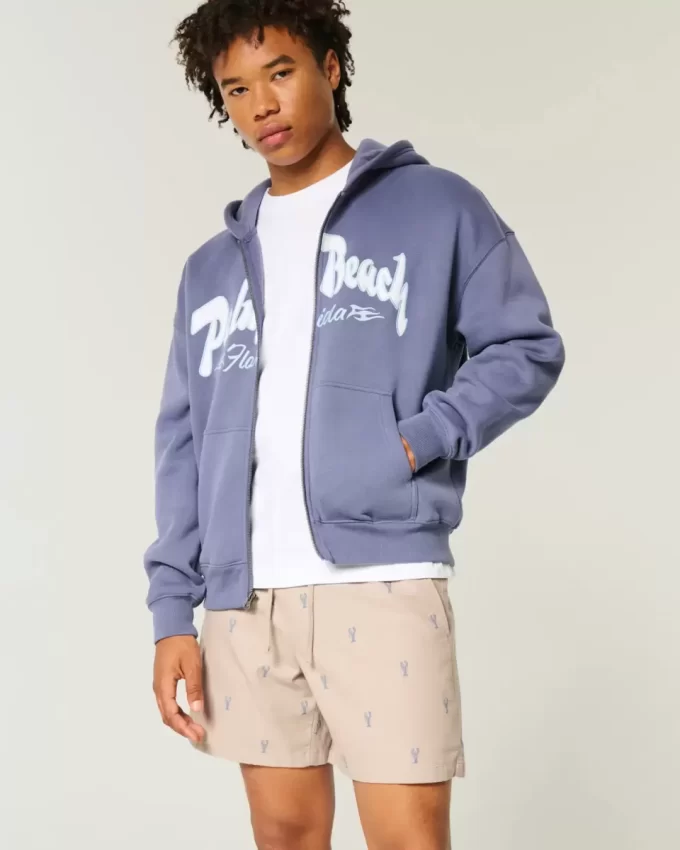 Szorty do połowy uda z wzorem homara, wciągane Szorty do połowy uda z wzorem homara, wciągane