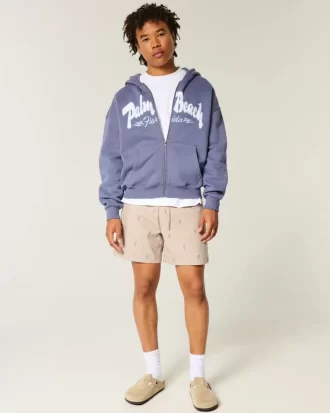 Szorty do połowy uda z wzorem homara, wciągane