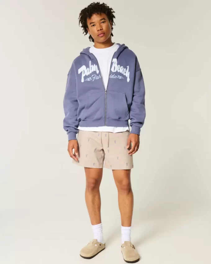 Szorty do połowy uda z wzorem homara, wciągane Szorty do połowy uda z wzorem homara, wciągane