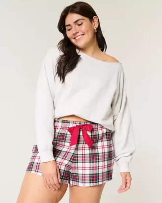 Szorty flanelowe z krawatem Szorty flanelowe z krawatem